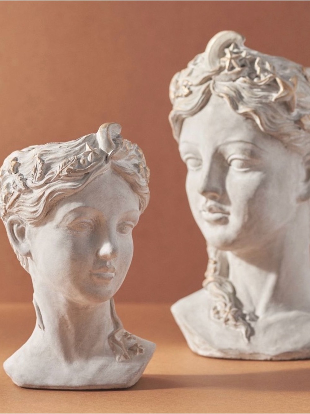 Anthropologie L size White Ceramic Classical Bust Sculpture -